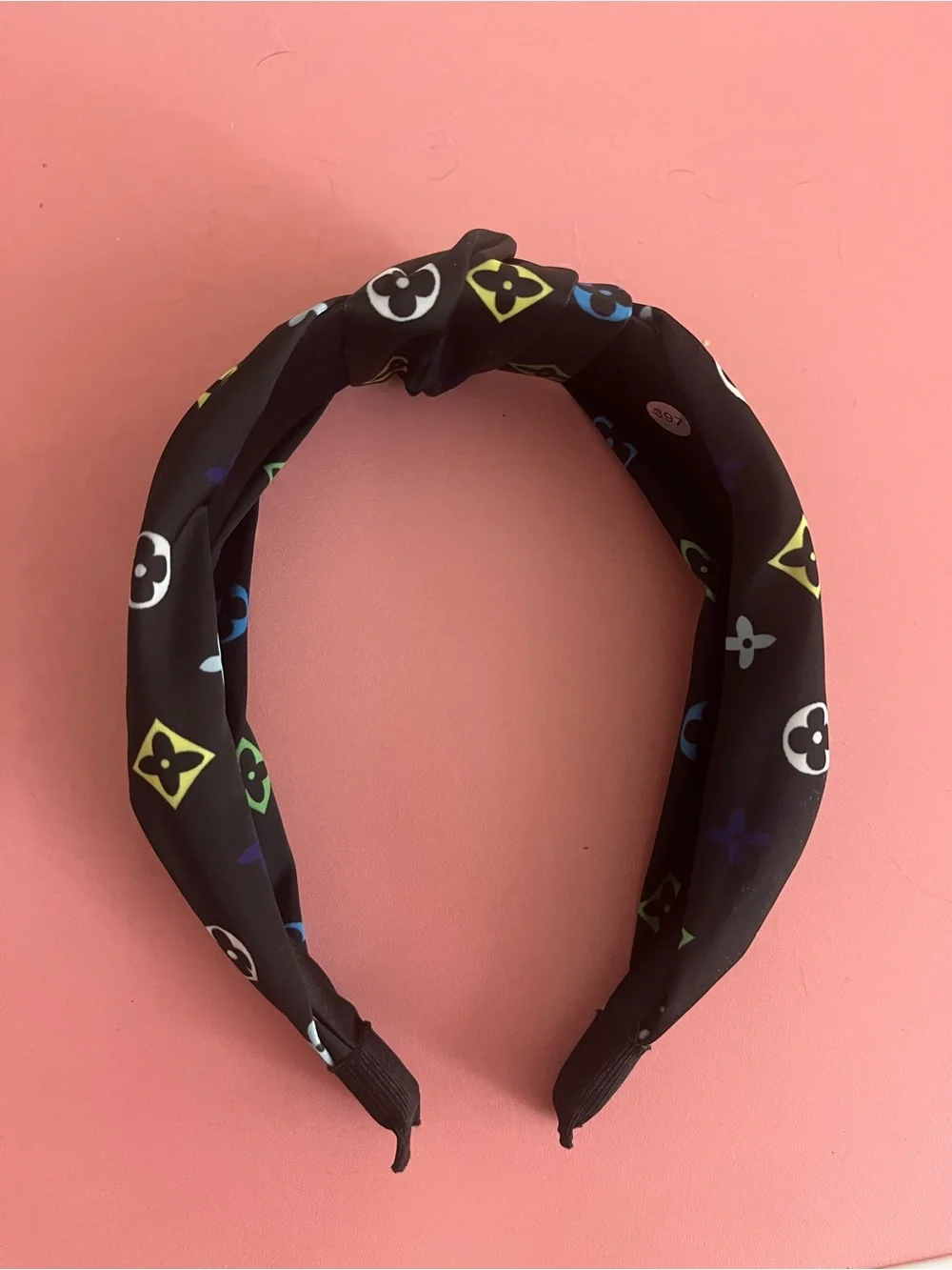 Black monogram fashion luxury headband